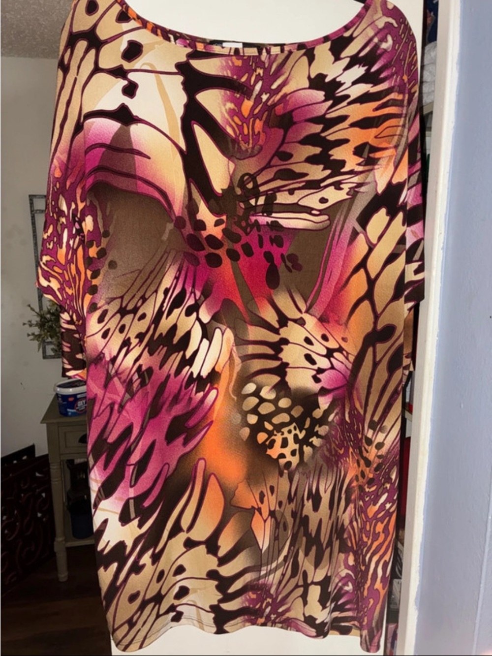 & Other Stories Pink, Brown and Orange Abstract Tunic